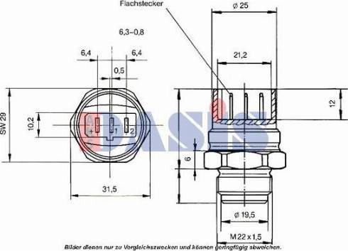 AKS Dasis 751057N - Sonde de température, liquide de refroidissement cwaw.fr