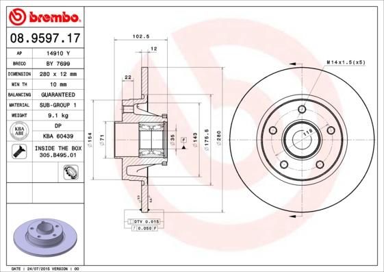 AP 14910 Y - Disque de frein cwaw.fr