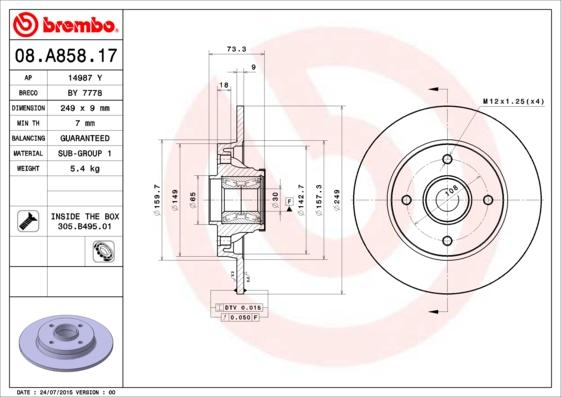 AP 14987 Y - Disque de frein cwaw.fr