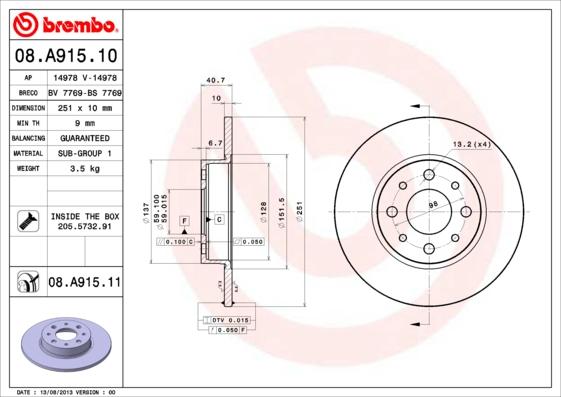 AP 14978 V - Disque de frein cwaw.fr