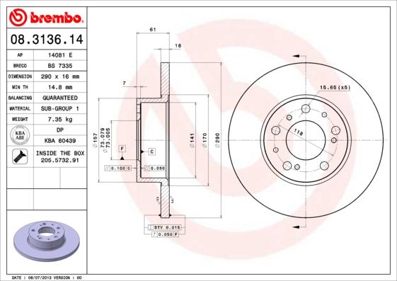 AP 14081 E - Disque de frein cwaw.fr