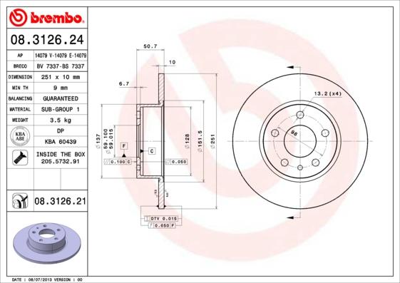 AP 14079 E - Disque de frein cwaw.fr