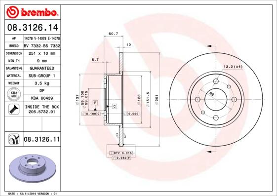 AP 14078 E - Disque de frein cwaw.fr