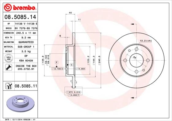 AP 14138 E - Disque de frein cwaw.fr