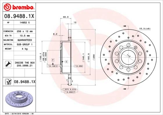 AP 14852 X - Disque de frein cwaw.fr