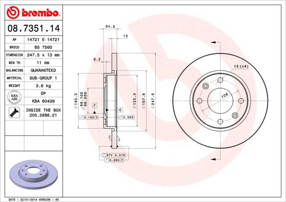 AP 14721 E - Disque de frein cwaw.fr