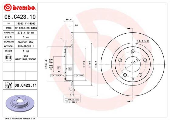 AP 15093 V - Disque de frein cwaw.fr