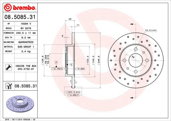 AP 15084 V - Disque de frein cwaw.fr