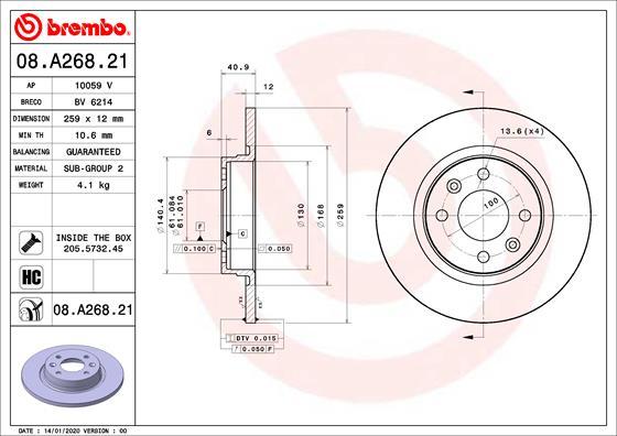 AP 10059 V - Disque de frein cwaw.fr