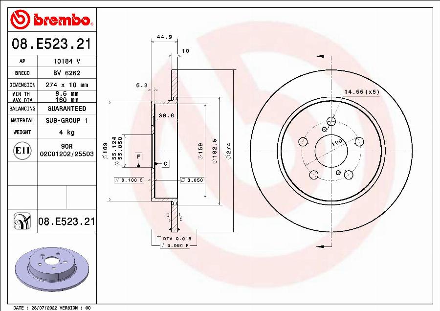 AP 10184 V - Disque de frein cwaw.fr