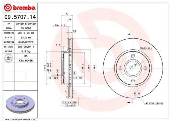 AP 24439 E - Disque de frein cwaw.fr