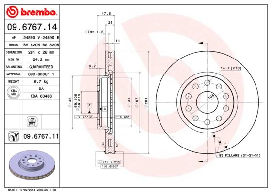 AP 24590 E - Disque de frein cwaw.fr