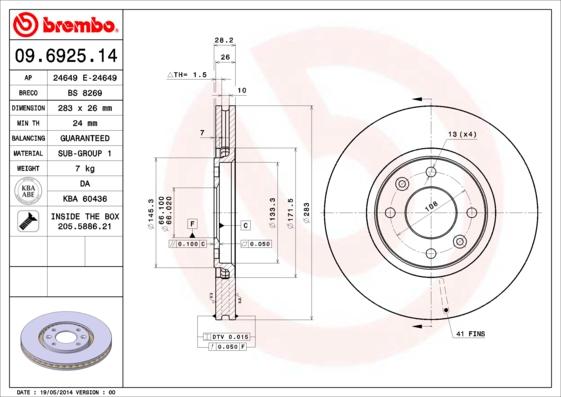 AP 24649 E - Disque de frein cwaw.fr