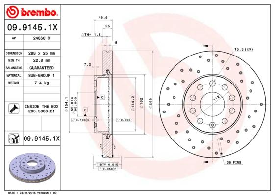 AP 24850 X - Disque de frein cwaw.fr