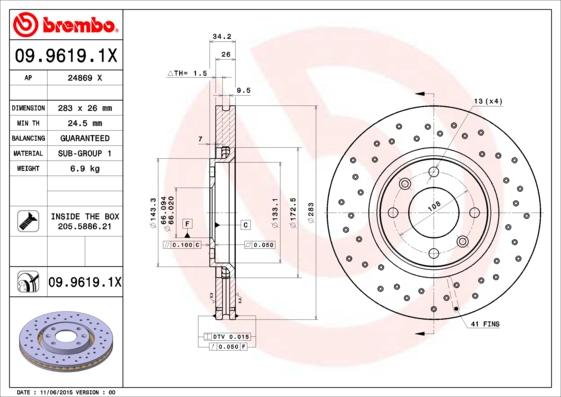 AP 24869 X - Disque de frein cwaw.fr