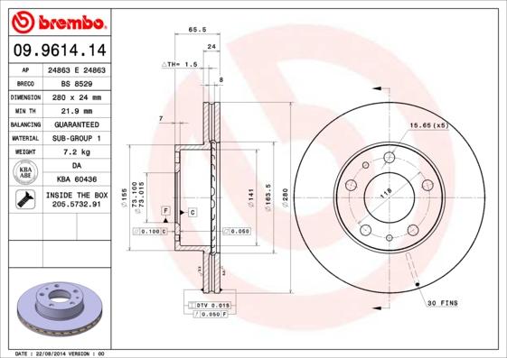 AP 24863 E - Disque de frein cwaw.fr