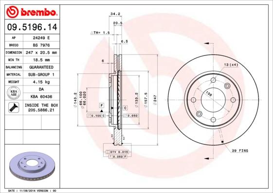 AP 24249 E - Disque de frein cwaw.fr