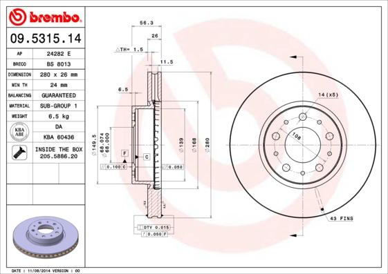 AP 24282 E - Disque de frein cwaw.fr