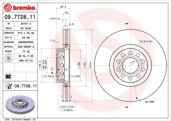 AP 24751 V - Disque de frein cwaw.fr