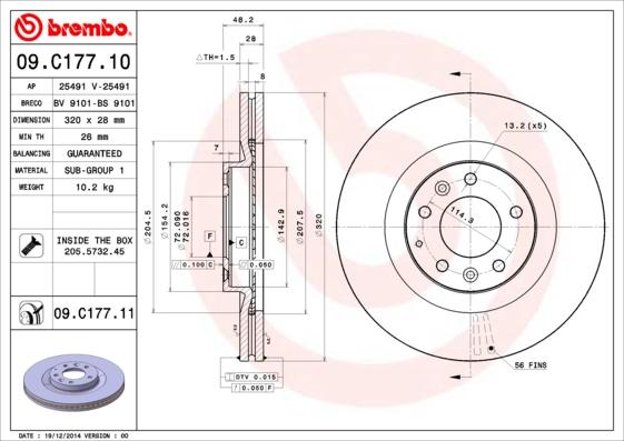 AP 25491 V - Disque de frein cwaw.fr