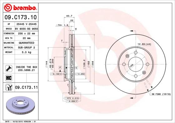 AP 25445 V - Disque de frein cwaw.fr