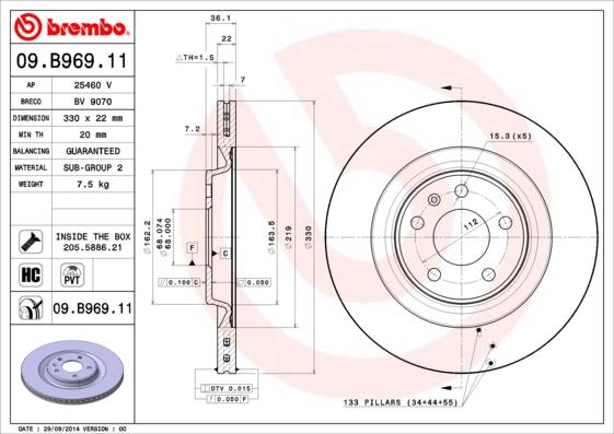 AP 25460 V - Disque de frein cwaw.fr