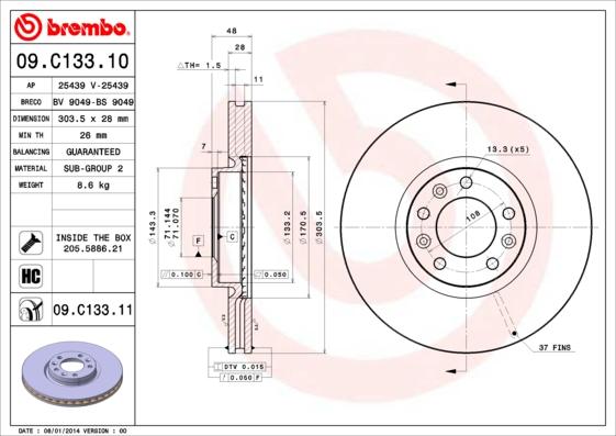 AP 25439 V - Disque de frein cwaw.fr