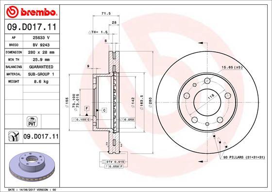 AP 25633 V - Disque de frein cwaw.fr