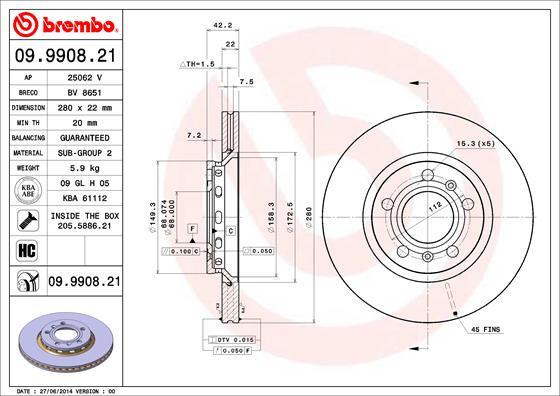 AP 25062 V - Disque de frein cwaw.fr