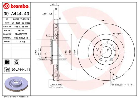 AP 25229 V - Disque de frein cwaw.fr