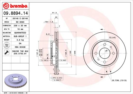 AP 26148 E - Disque de frein cwaw.fr