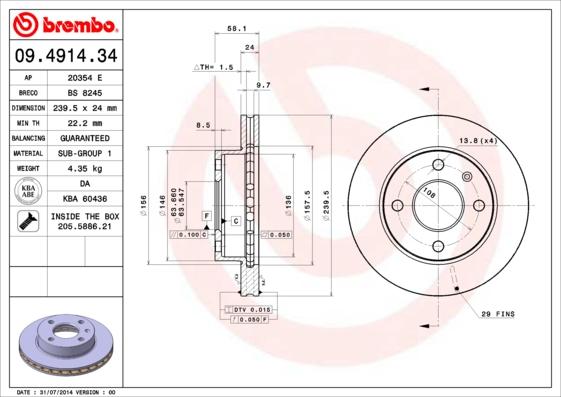 AP 20354 E - Disque de frein cwaw.fr