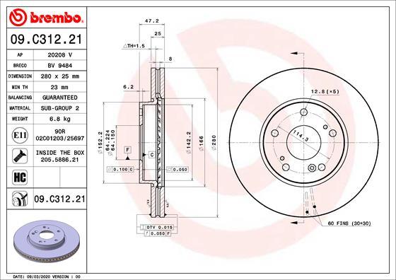 AP 20208 V - Disque de frein cwaw.fr