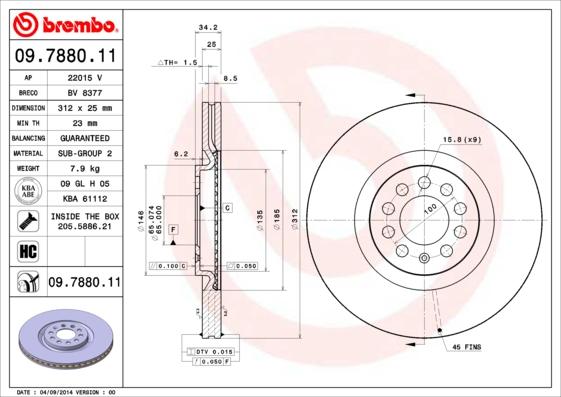 AP 22015 V - Disque de frein cwaw.fr