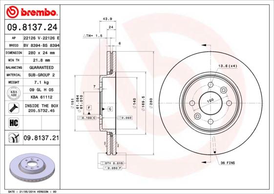 AP 22126 E - Disque de frein cwaw.fr