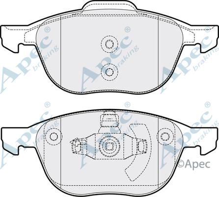 APEC PAD1415 - Kit de plaquettes de frein, frein à disque cwaw.fr