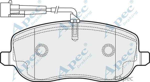 APEC PAD1500 - Kit de plaquettes de frein, frein à disque cwaw.fr