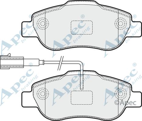 APEC PAD1612 - Kit de plaquettes de frein, frein à disque cwaw.fr