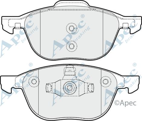 APEC PAD1638 - Kit de plaquettes de frein, frein à disque cwaw.fr