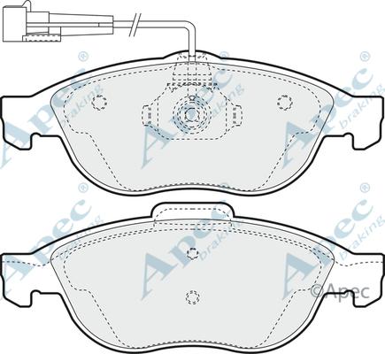 APEC PAD1000 - Kit de plaquettes de frein, frein à disque cwaw.fr