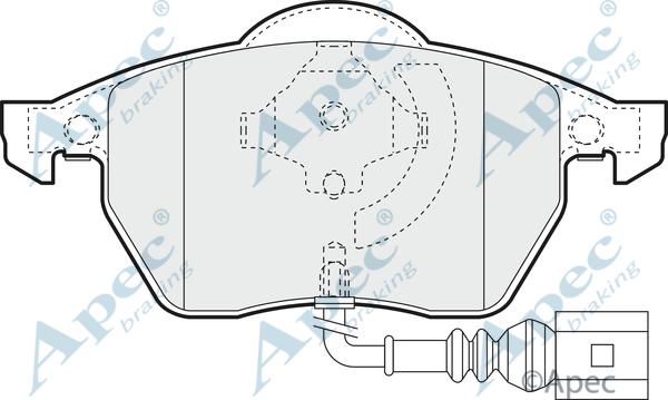 APEC PAD1110 - Kit de plaquettes de frein, frein à disque cwaw.fr