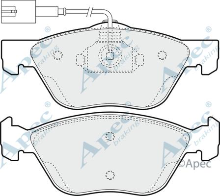 APEC PAD1396 - Kit de plaquettes de frein, frein à disque cwaw.fr