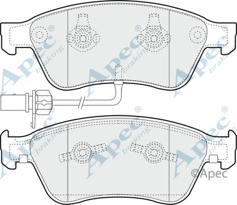 APEC PAD1349 - Kit de plaquettes de frein, frein à disque cwaw.fr