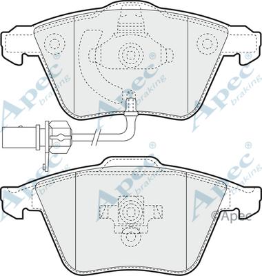 APEC PAD1355 - Kit de plaquettes de frein, frein à disque cwaw.fr