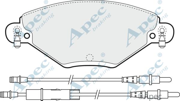 APEC PAD1259 - Kit de plaquettes de frein, frein à disque cwaw.fr