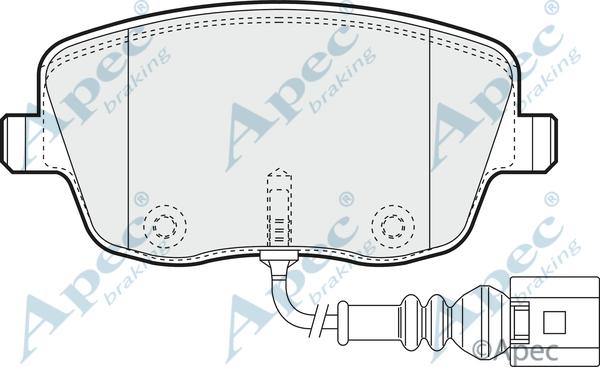 APEC PAD1252 - Kit de plaquettes de frein, frein à disque cwaw.fr