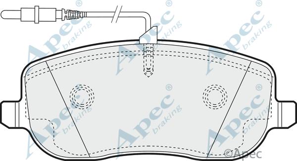 APEC PAD1224 - Kit de plaquettes de frein, frein à disque cwaw.fr