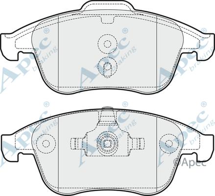 APEC PAD1708 - Kit de plaquettes de frein, frein à disque cwaw.fr