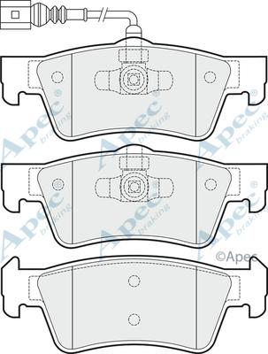 APEC PAD1727 - Kit de plaquettes de frein, frein à disque cwaw.fr