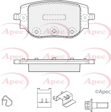 APEC PAD2555 - Kit de plaquettes de frein, frein à disque cwaw.fr